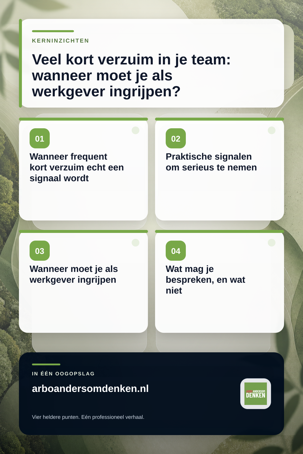 Veel kort verzuim in je team: wanneer moet je als werkgever ingrijpen? infographic