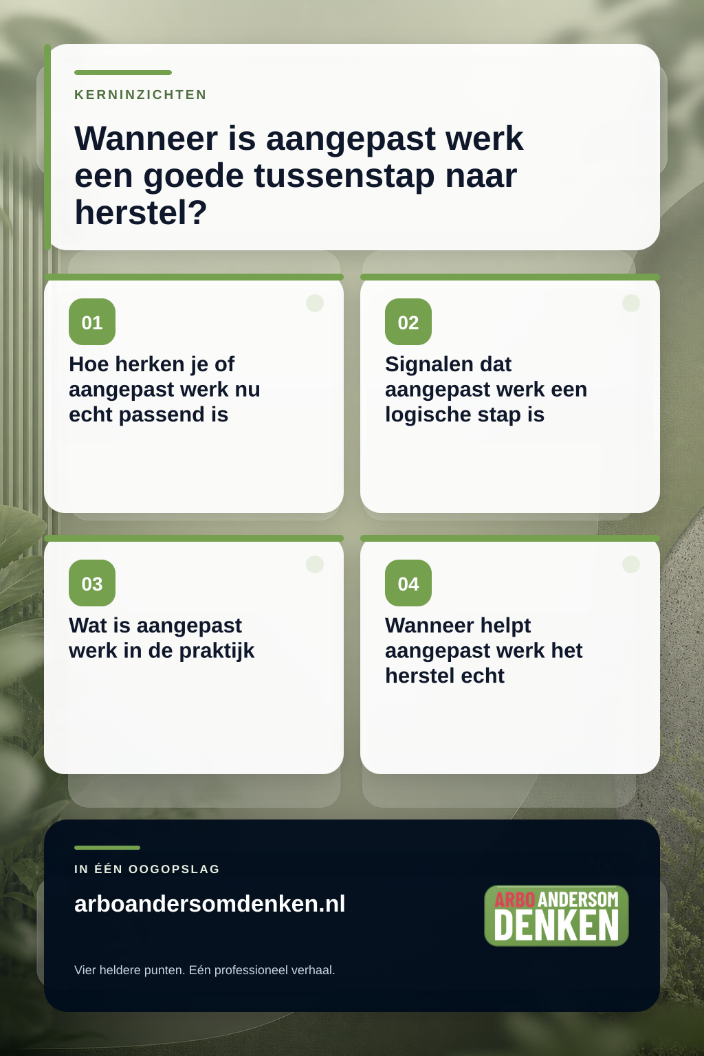 Wanneer is aangepast werk een goede tussenstap naar herstel? infographic