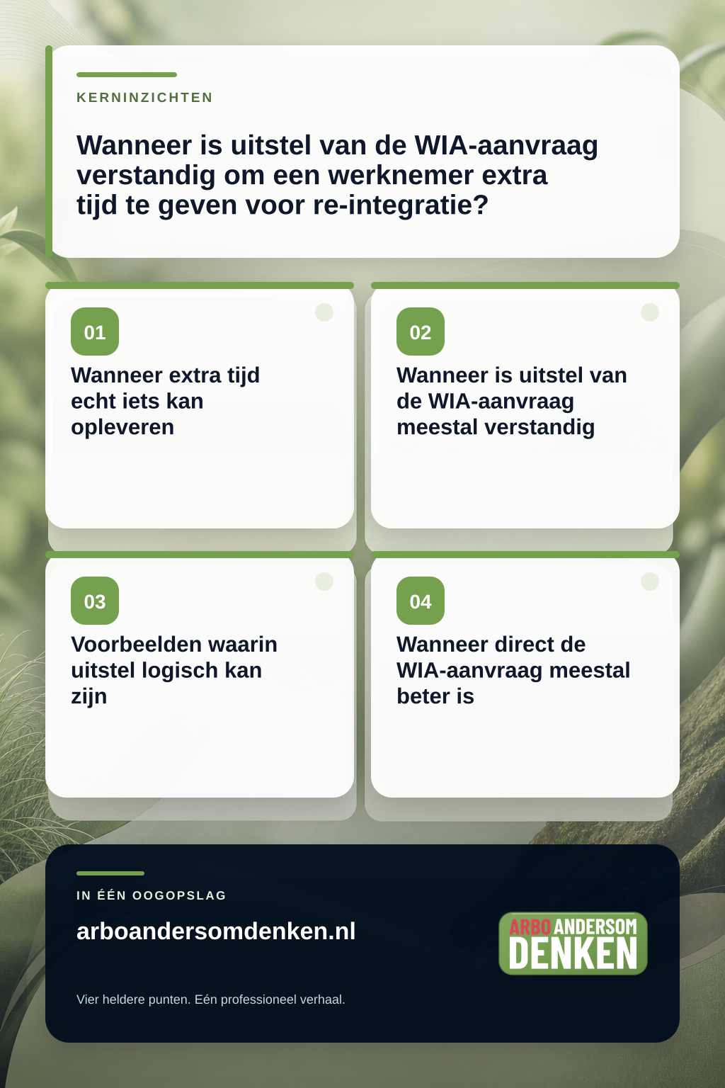 Wanneer is uitstel van de WIA-aanvraag verstandig om een werknemer extra tijd te geven voor re-integratie? infographic