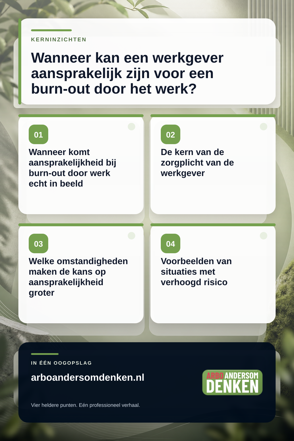 Wanneer kan een werkgever aansprakelijk zijn voor een burn-out door het werk? infographic