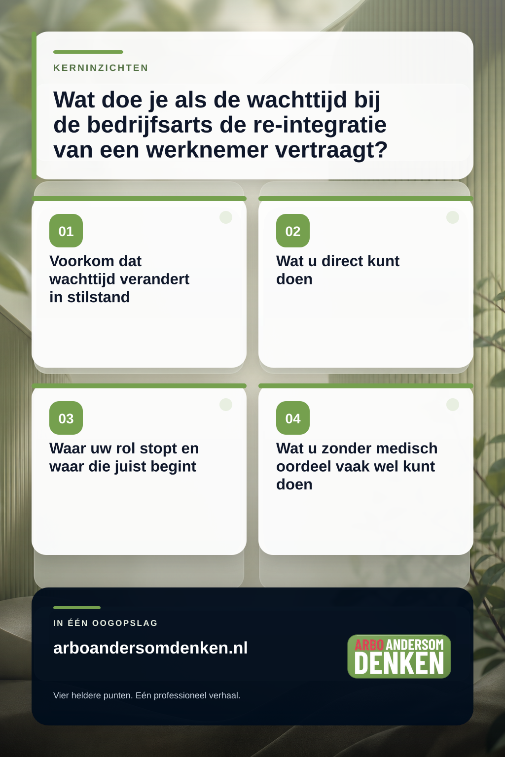 Wat doe je als de wachttijd bij de bedrijfsarts de re-integratie van een werknemer vertraagt? infographic