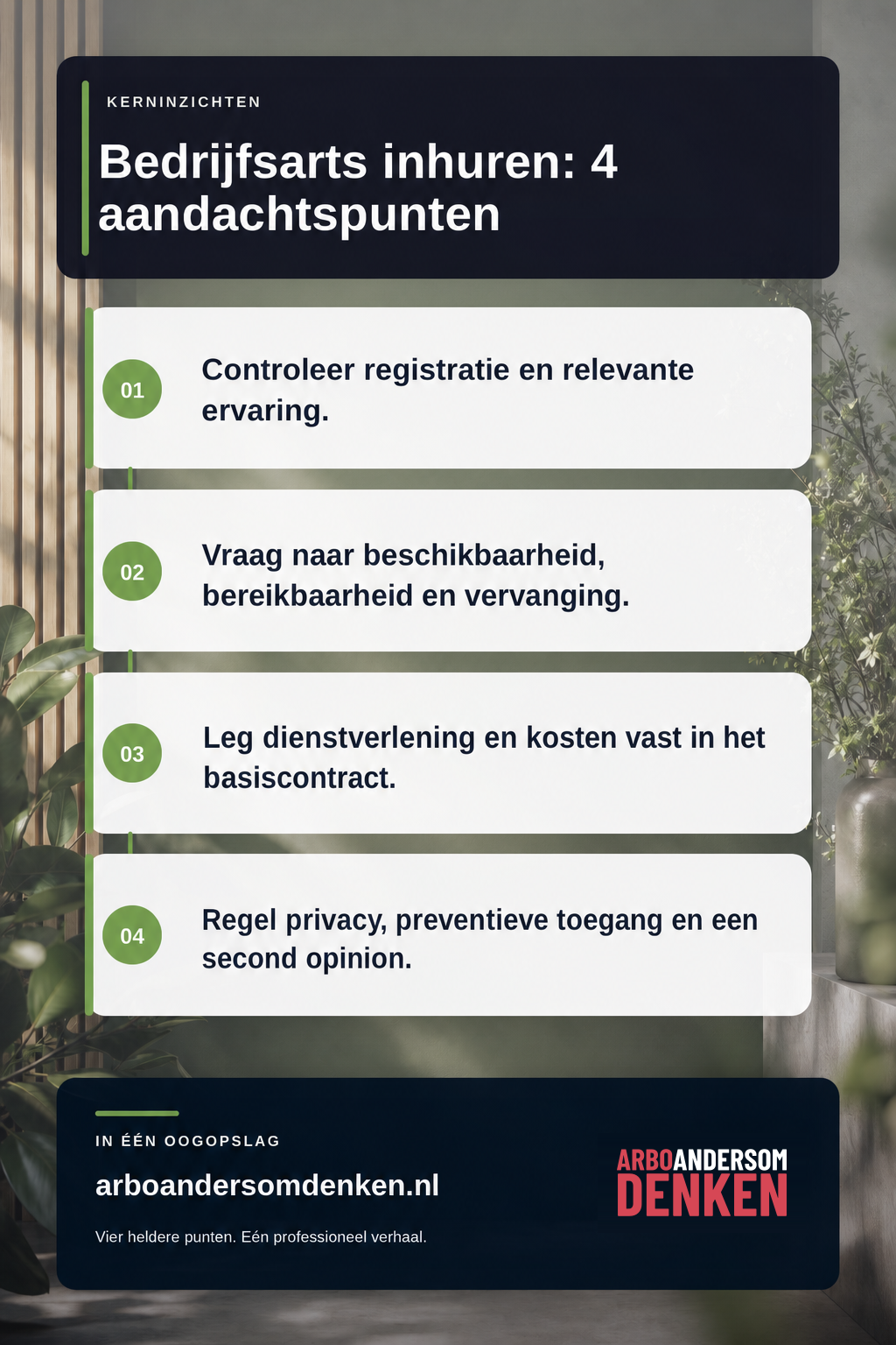 Bedrijfsarts inhuren: waar moet je als werkgever echt op letten? infographic