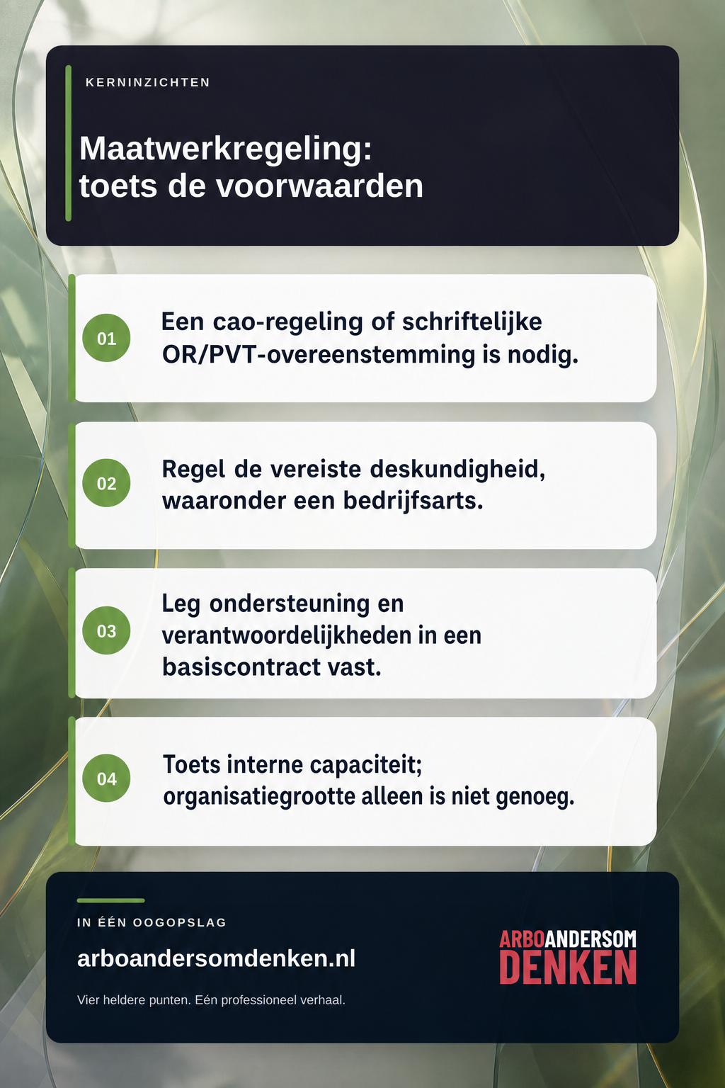 Wanneer is een maatwerkregeling geschikt voor een grotere organisatie? infographic